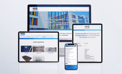 Darstellung IGB Palm Website in verschiedenen Endgeräten