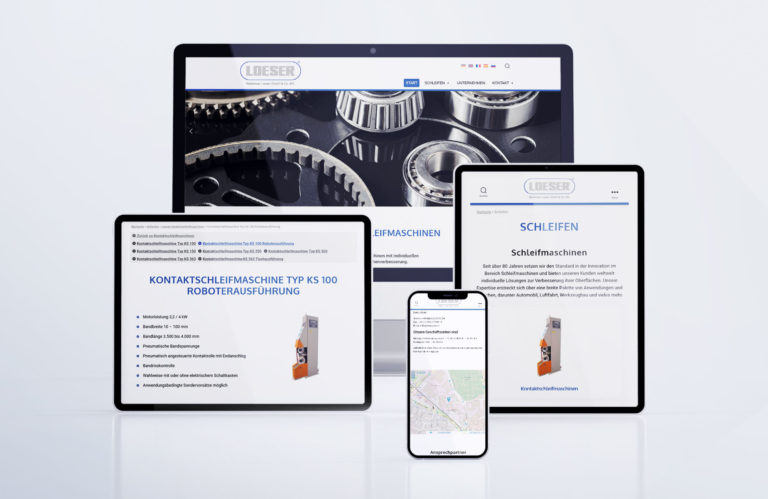 Darstellung Loeser Website in verschiedenen Endgeräten
