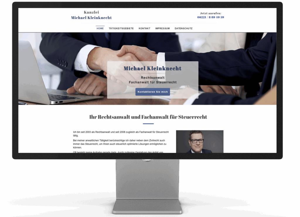 Darstellung Rechtsanwalt Kleinknecht Website