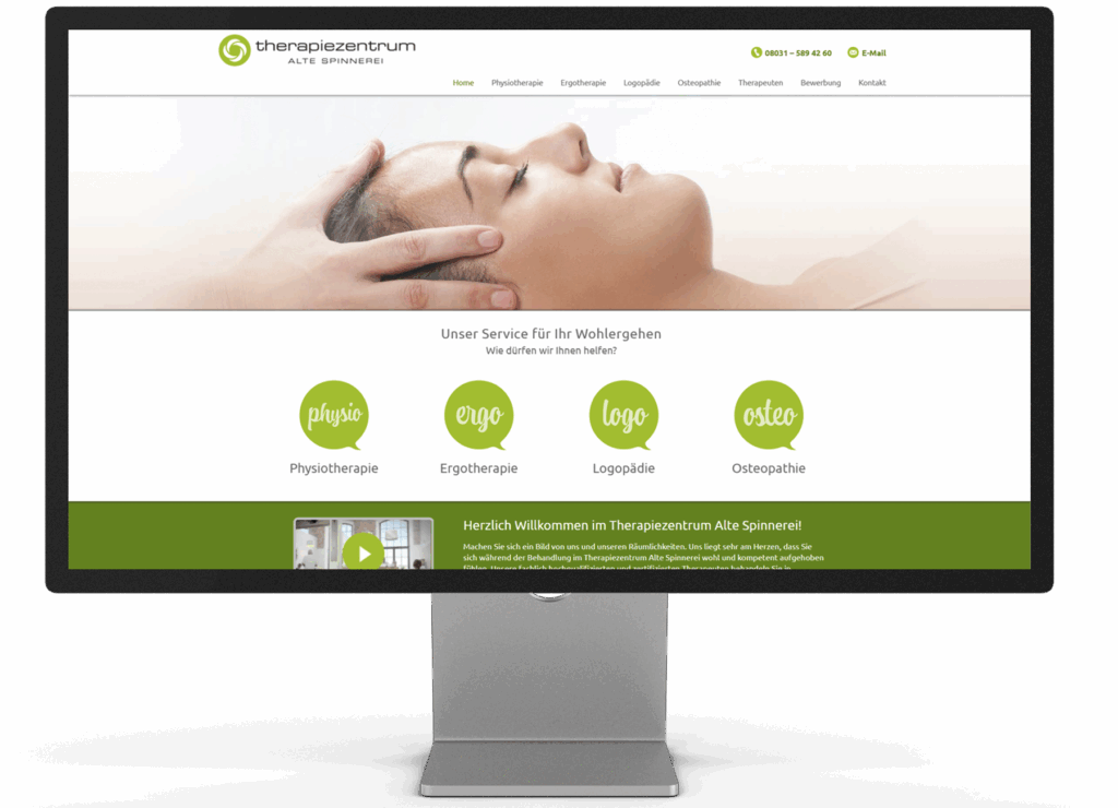 Darstellung Therapiezentrum alte Spinnerei Website