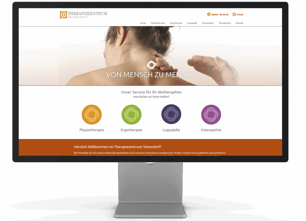 Darstellung Therapiezentrum Teisendorf Website