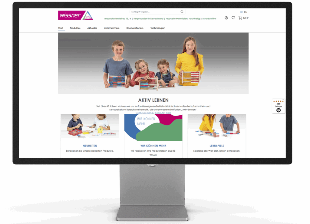 Darstellung Wissner Webshop