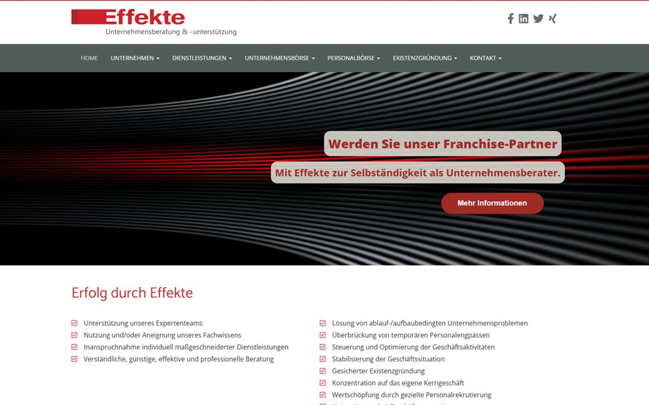 Website Effekte Unternehmensberatung