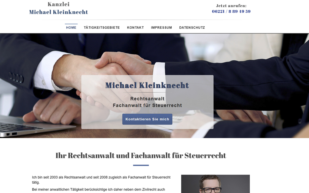 Website Rechtsanwalt Kleinknecht