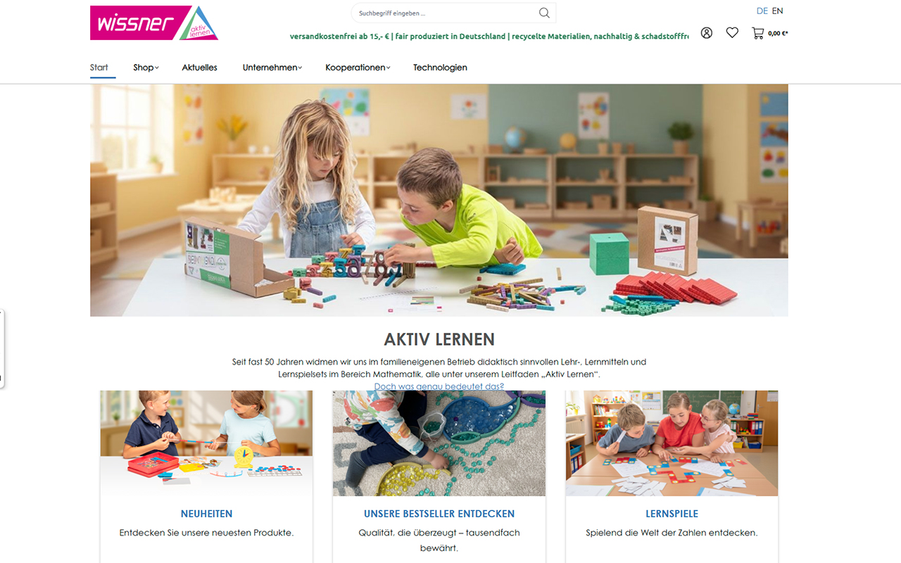 Website Wissner aktiv lernen